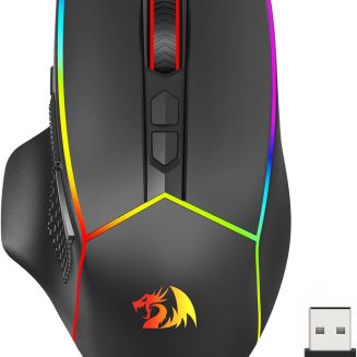 Redragon Wireless Gaming Mouse, Tri-Mode 2.4G/Bluetooth/USB-C, 7 Programmable Buttons, Tactile Rapid Fire Key, 8000 DPI RGB Ergonomic Mouse for PC Windows Gaming & Work, M814