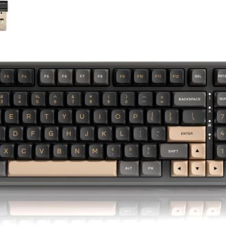 RK ROYAL KLUDGE R98 Pro Wireless Mechanical Keyboard, Creamy Bluetooth/2.4GHz/Wired RGB Gaming Keyboard with Number Pad and Knob, MDA Profile PBT Keycaps, Gasket Hot Swappable Linear Switch, Black