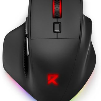 Redragon Large Wireless Gaming Mouse for Big Hands, Tri-Modes 2.4G/Bluetooth/Wired Rechargeable Ergo RGB Mouse with 2 Side Buttons, 6 Backlit Modes, Programmable Macro Gamer Mouse