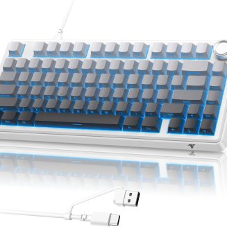 TECURS 75% Wired Gasket Mechanical Keyboard, Hot Swap Gaming Keyboard