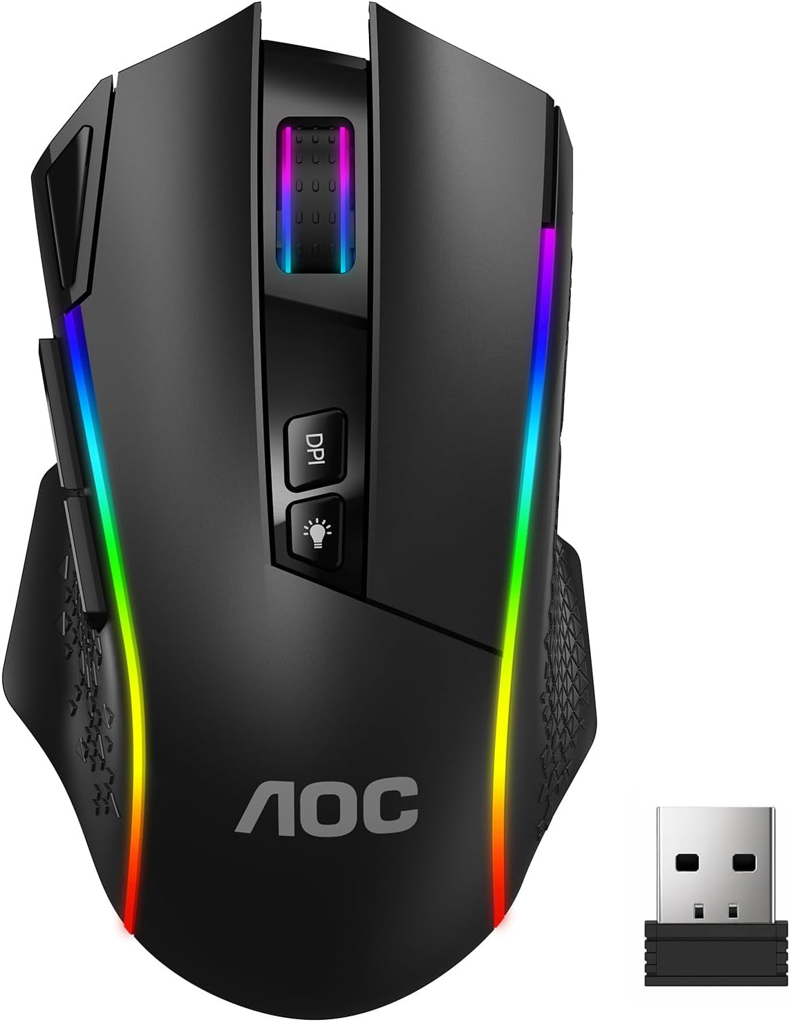 AOC GM401 Wireless RGB Gaming Mouse, 12000 DPI, Rapid-Fire Shotcut, 70Hrs AOC GM401 Wireless RGB Gaming Mouse, 12000 DPI, Rapid-Fire Shotcut, 70Hrs