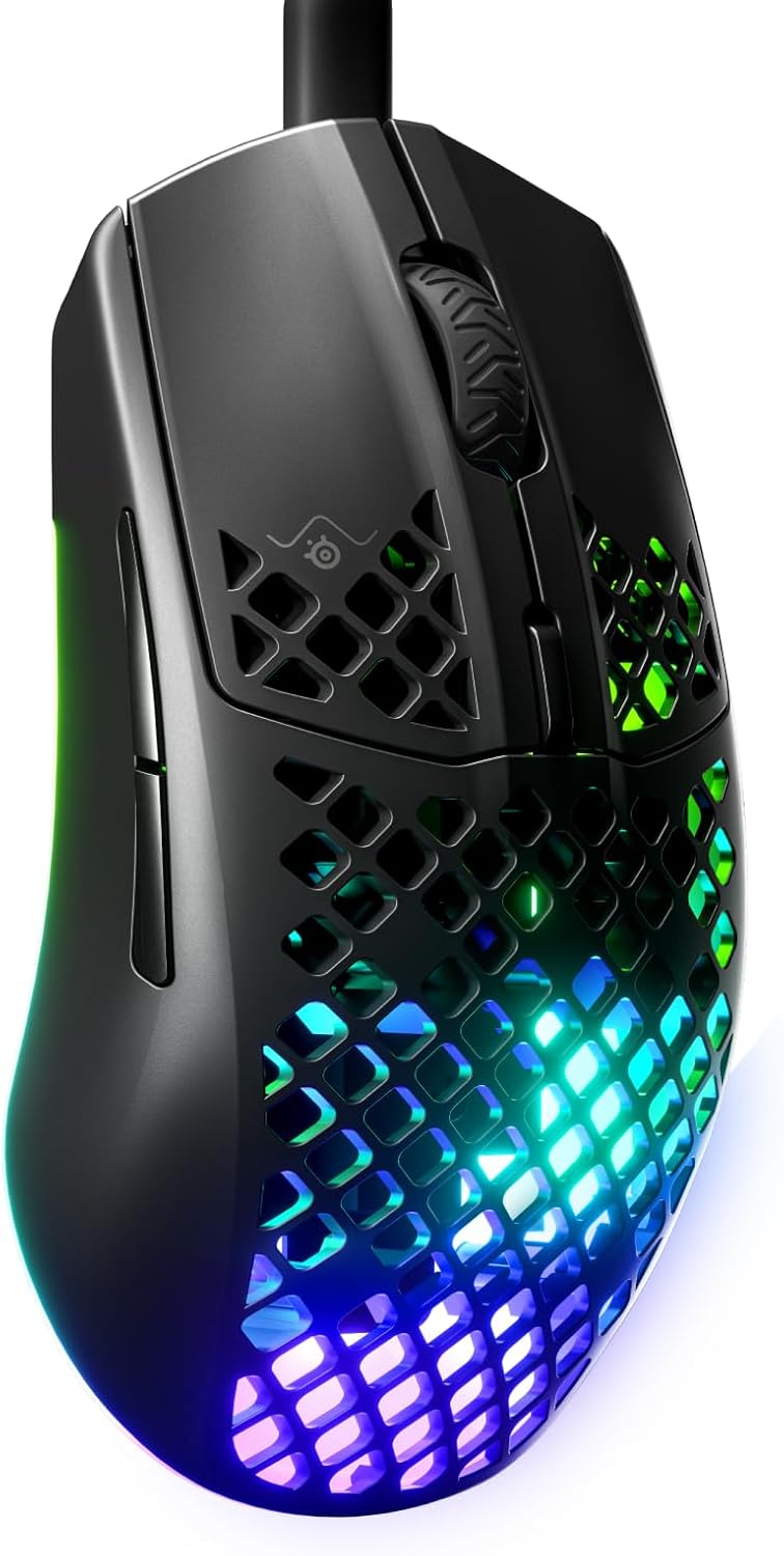SteelSeries Aerox 3 – Holey RGB Gaming Mouse – Ultra-lightweight Water Resistant Design – 8,500 DPI TrueMove Core Optical Sensor – Onyx SteelSeries Aerox 3 – Holey RGB Gaming Mouse – Ultra-lightweight Water Resistant Design – 8,500 DPI TrueMove Core Optical Sensor – Onyx