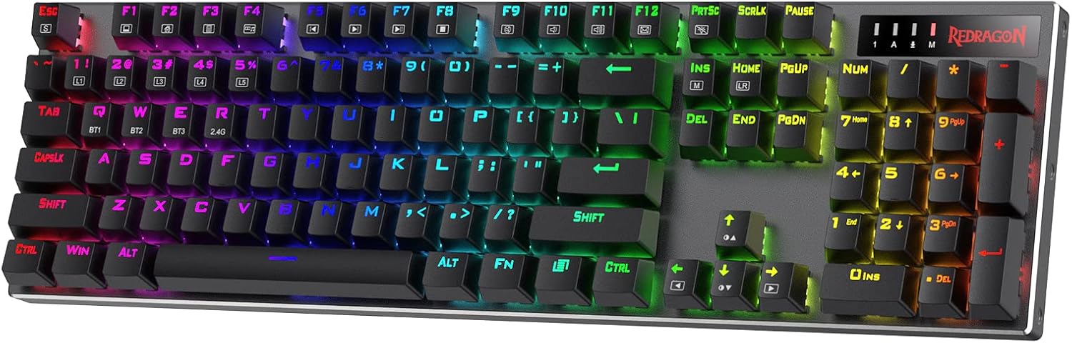 Redragon K556 PRO Wireless RGB Mechanical Gaming Keyboard, 104-Key Aluminum Redragon K556 PRO Wireless RGB Mechanical Gaming Keyboard, 104-Key Aluminum