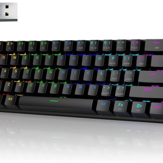 60% Wireless Mechanical Gaming Keyboard, Clicky Blue Switch RGB Backlit