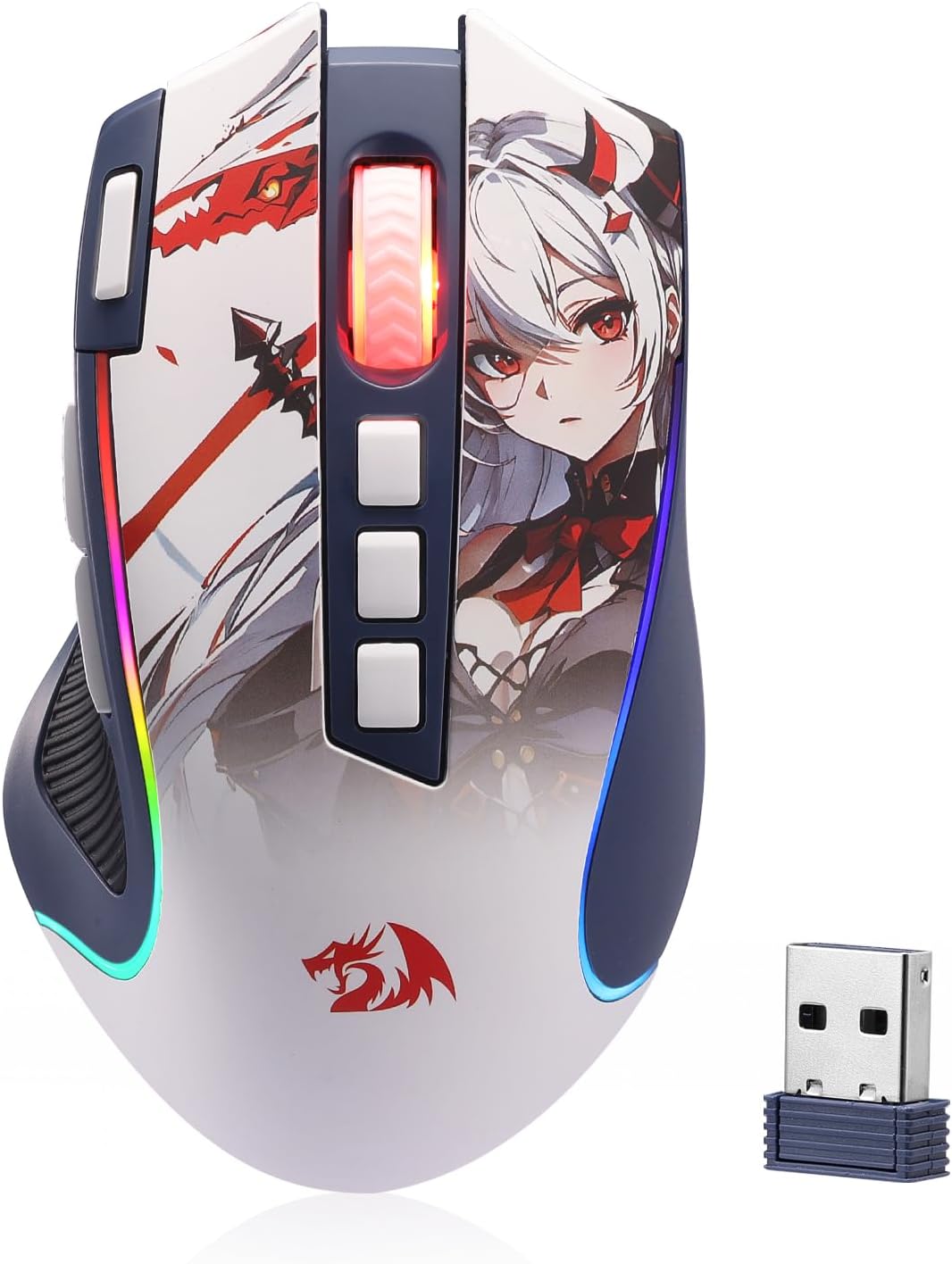 Redragon M612AK PRO Wireless Anime Gaming Mouse 8000 DPI Remapping Keys Redragon M612AK PRO Wireless Anime Gaming Mouse 8000 DPI Remapping Keys