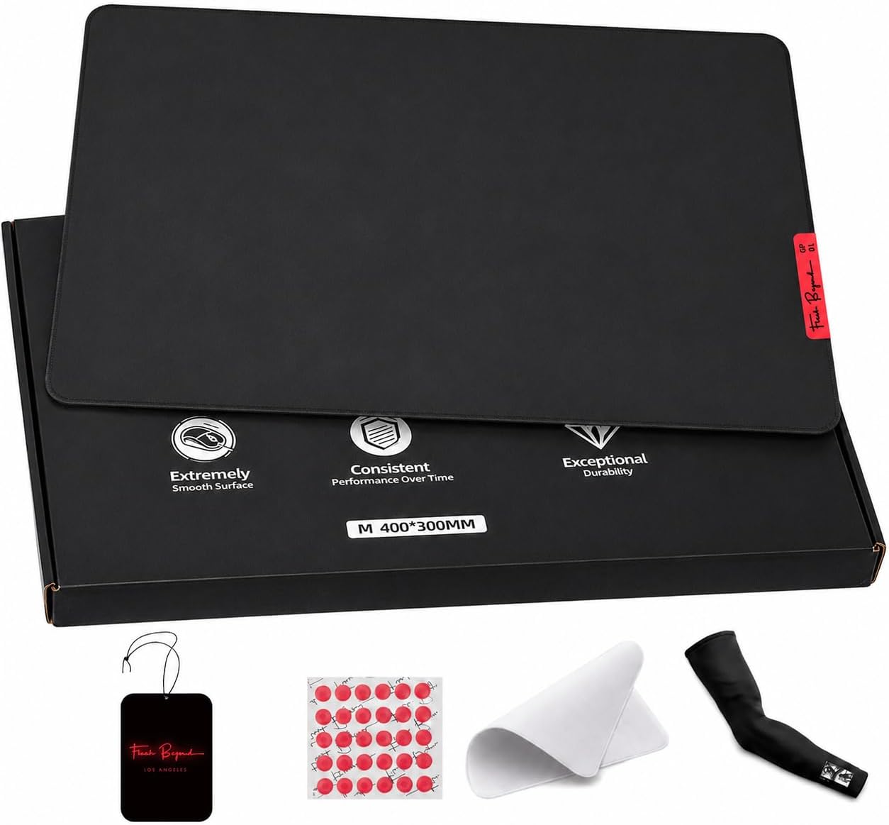 Flash Beyond Glass Gaming Mouse Pad, 400 x 300 mm, Black Flash Beyond Glass Gaming Mouse Pad, 400 x 300 mm, Black
