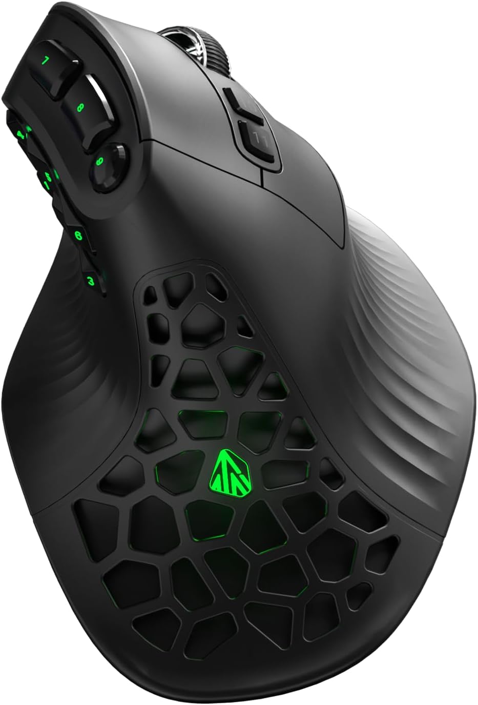 SOLAKAKA E9 Ergonomic Vertical MMO Mouse with 10 Side Buttons,Black