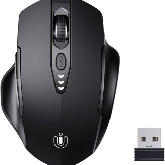 Uineer Wireless Mouse, 2.4GHz Rechargeable Computer Mouse, Battery Display