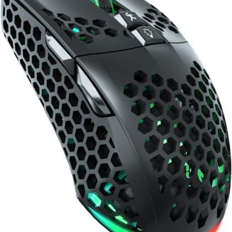 SOLAKAKA SM900 Gaming Mouse Wired with RGB,Honeycomb Shell,12800 DPI Wired Gaming Mouse with Buttons,Computer Mouse for Laptop/PC,Black