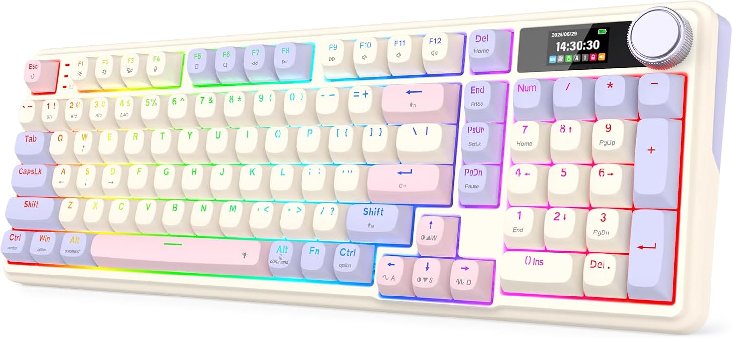 Redragon K768 PRO Wireless 98-Key Gasket Gaming Keyboard, TFT Screen & Knob Redragon K768 PRO Wireless 98-Key Gasket Gaming Keyboard, TFT Screen & Knob