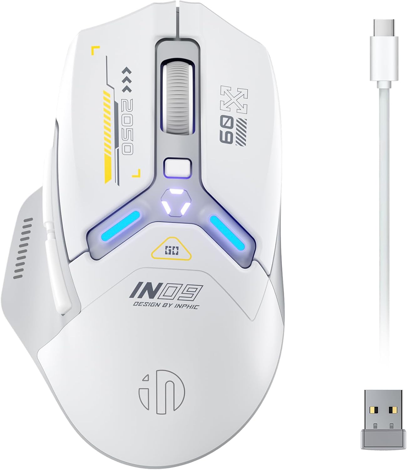 INPHIC IN9 Silent Wireless Gaming Mouse Tri-Mode 10k DPI Fully Programmable INPHIC IN9 Silent Wireless Gaming Mouse Tri-Mode 10k DPI Fully Programmable