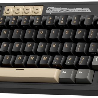 RK ROYAL KLUDGE M65 Wireless Gaming Keyboard with Volume Knob, 60% Hot Swappable Mechanical Keyboard 2.4G/BT/USB-C, Gasket Mount, Battery Display, PBT Keycaps, Hot-Swappable Cream Switch, Black
