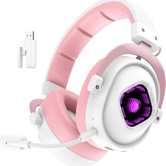 SADES Wireless Gaming Headset 7.1 Surround 90H Pink for PS5 PC Switch