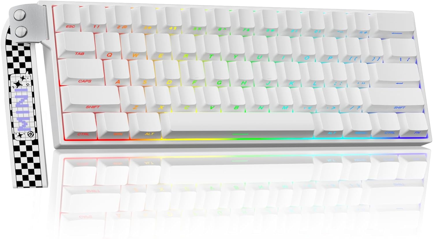 Aula MINI60 HE PRO Wireless Gaming Keyboard 60%,Hall Effect Rapid Trigger Magnetic Keyboard,8000Hz Polling,Tri-Mode(BT5.0/2.4GHz/USB-C),RGB Hot Swappable Compact Mechanical Keyboard for Gamer(White)