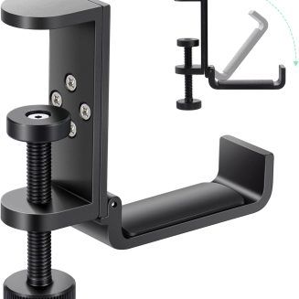 All Aluminum Foldable Headphone Holder for Desk, Black