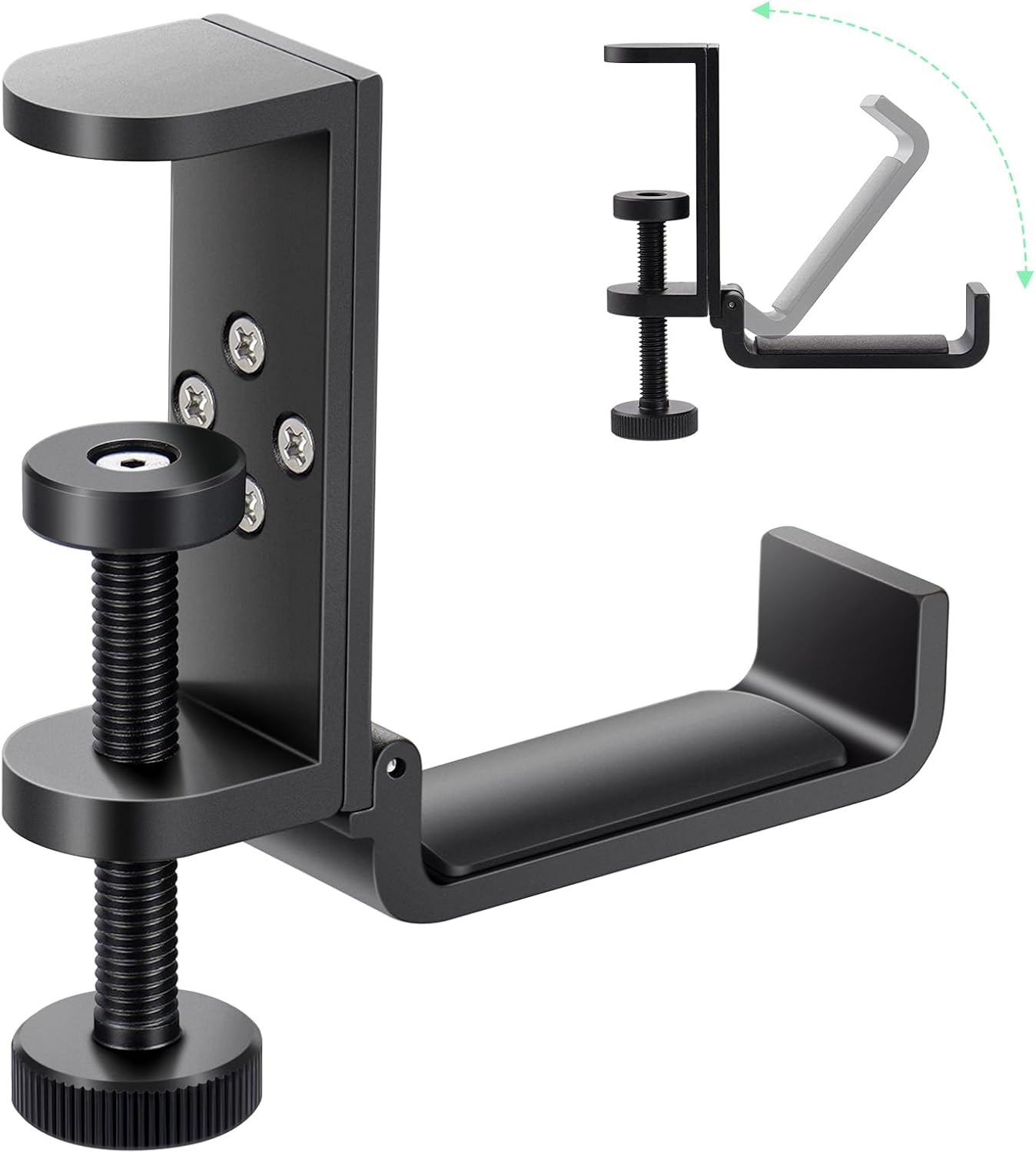 All Aluminum Foldable Headphone Holder for Desk, Black All Aluminum Foldable Headphone Holder for Desk, Black