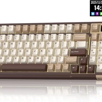 SOLAKAKA A99 Pro Mechanical Keyboard with LCD Screen & Metal Knob, Wireless Gaming Keyboard with BT5.0/2.4GHz/USB-C, Hot Swappable Creamy Keyboard, Gasket Structure, RGB Backlit, for Win/Mac
