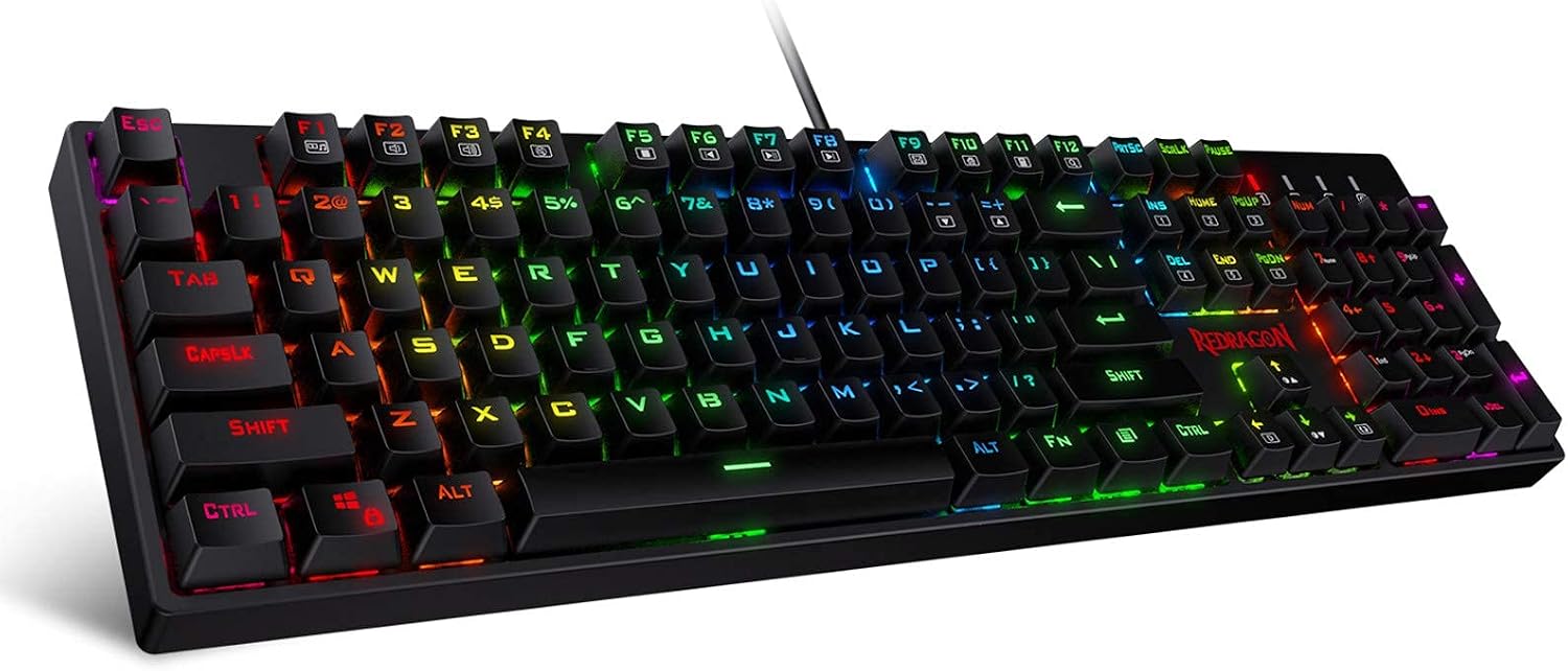 Redragon K582 Wired RGB Mechanical Gaming Keyboard, 104-Key Standard Layout