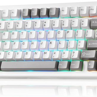 X Aula Nova75 Mechanical Gaming Keyboard,75% Compact Wireless Keyboard with Screen & Knob,Gamer for Pre-lubed Switches 8000mAh Computer Keyboards,RGB Backlit,Custom Hot Swappable,BT/2.4GHz/USB-C