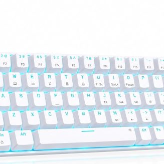 DIERYA T68SE 60% Gaming Mechanical Keyboard,Ultra Compact Mini 68 Key with Red Switches Wired Keyboard,Anti-Ghosting Keys, for Windows Laptops and PC Gamers,White
