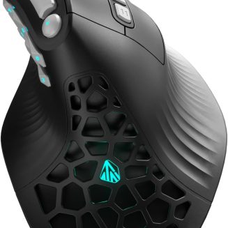 SOLAKAKA E9 PRO Vertical MMO Gaming Mouse with 8K Dongle- 36000 DPI PAW3395 Sensor,8,000Hz Polling Rate,Tri-Mode Ergonomic Wireless Mouse with 10 Side Buttons,RGB Mouse for PC/Mac – Black