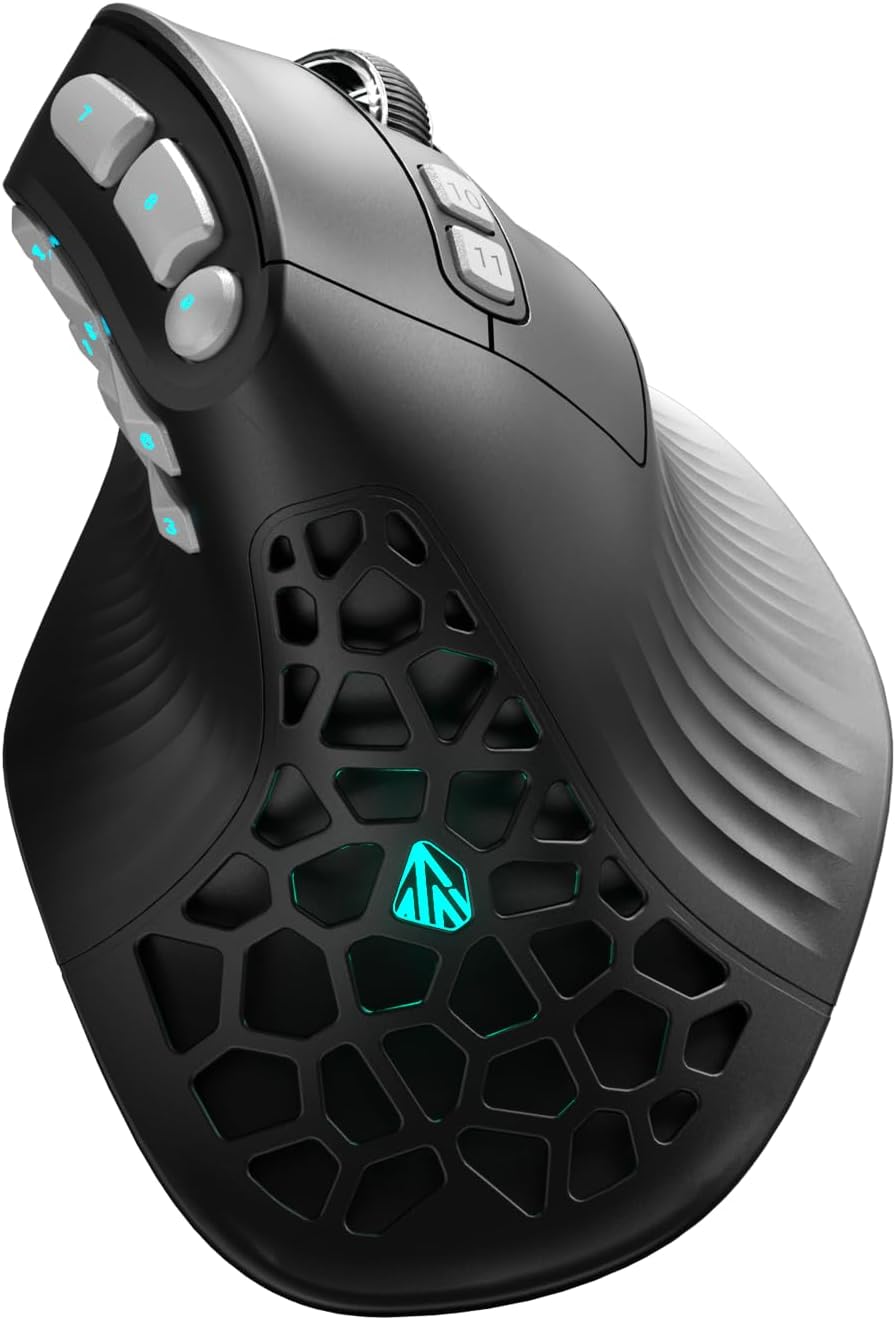 SOLAKAKA E9 PRO Vertical MMO Gaming Mouse with 8K Dongle- 36000 DPI PAW3395 Sensor,8,000Hz Polling Rate,Tri-Mode Ergonomic Wireless Mouse with 10 Side Buttons,RGB Mouse for PC/Mac – Black SOLAKAKA E9 PRO Vertical MMO Gaming Mouse with 8K Dongle- 36000 DPI PAW3395 Sensor,8,000Hz Polling Rate,Tri-Mode Ergonomic Wireless Mouse with 10 Side Buttons,RGB Mouse for PC/Mac – Black