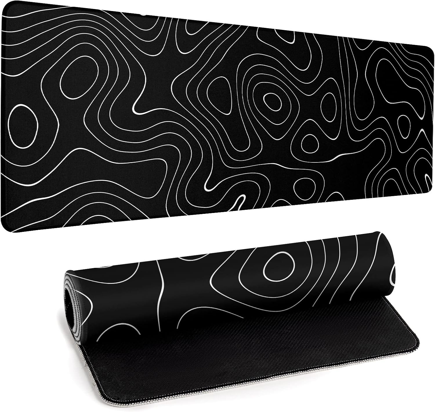Large Topographic Map Gaming Mouse Pad for Desk Black Desk Pad with Non-Slip Rubber Base Stitched Edge Desk Organizers and Accessories Desk Decor Large Topographic Map Gaming Mouse Pad for Desk Black Desk Pad with Non-Slip Rubber Base Stitched Edge Desk Organizers and Accessories Desk Decor