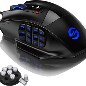 UtechSmart Venus Pro Wired MMO Gaming Mouse – 16400 DPI RGB
