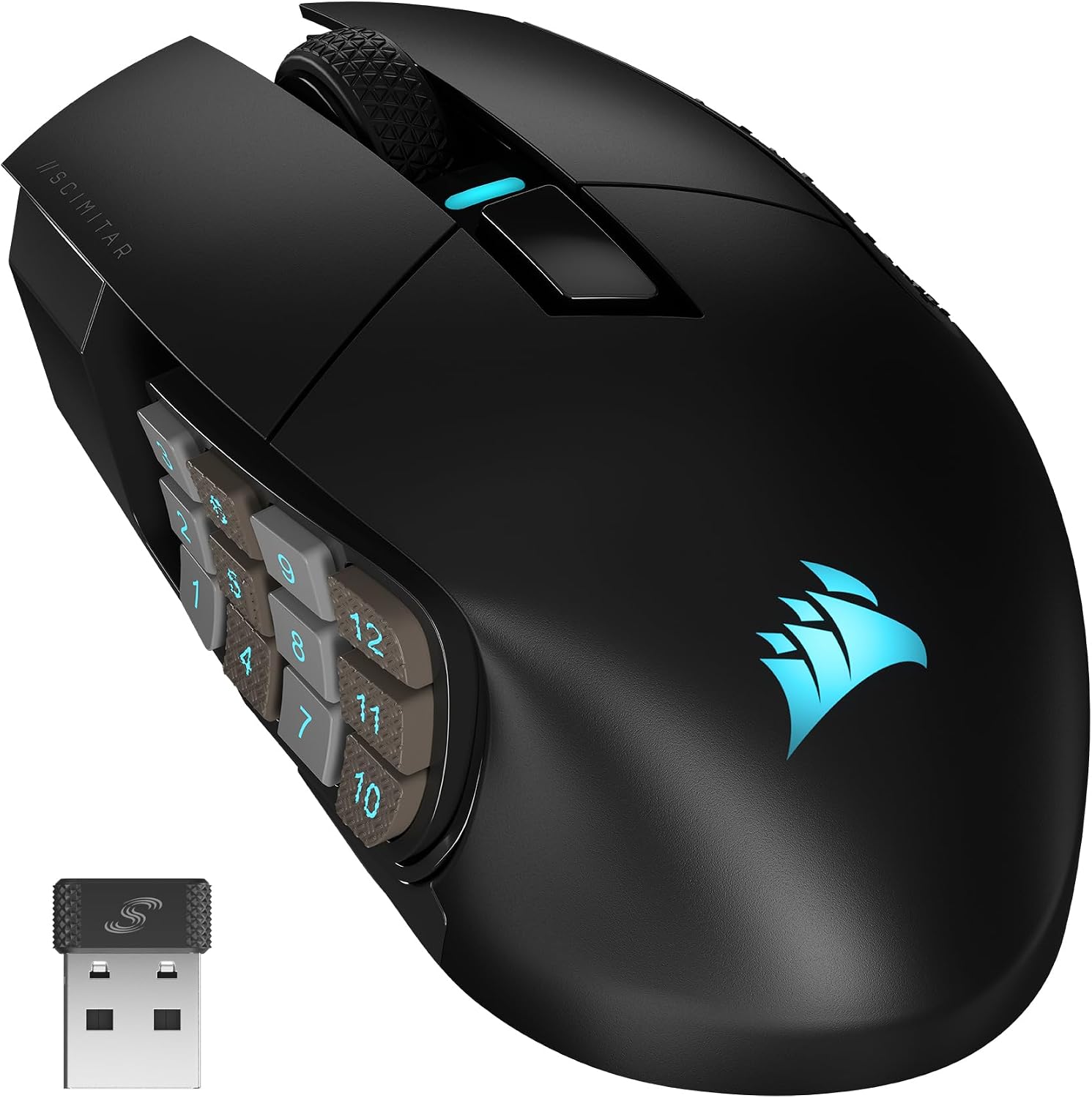 Corsair Scimitar Elite RGB Wireless MMO Gaming Mouse – 26,000 DPI – 16 Programmable Buttons – Up to 150hrs Battery – iCUE Compatible – Black Corsair Scimitar Elite RGB Wireless MMO Gaming Mouse – 26,000 DPI – 16 Programmable Buttons – Up to 150hrs Battery – iCUE Compatible – Black