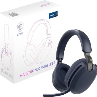 msi Maestro 500 W Navy Gaming Headset – 40mm Neodymium Drivers, Omni-Directional Mic, Noise Cancelling, Lightweight Comfort, Foldable, Cross Platform Connectivity