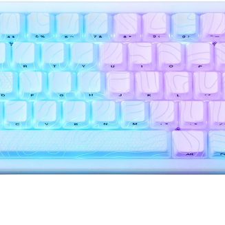 HITIME x XVX M67 Wireless 60% Percent Keyboard, QMK/VIA Topographic Gaming Keyboard, Tri-Mode Thocky Creamy Mechanical Key Board, Hot Swappable Gasket Mount RGB IMD Tech for Win/Mac(JadeStone)