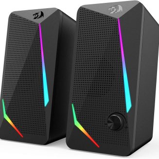 Redragon GS510 RGB Wired Desktop Speakers, 2.0 Channel Stereo Sound, Black