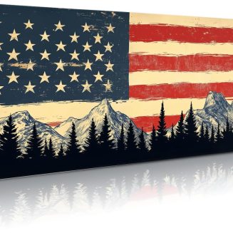 Extended Gaming Mouse Pad, Large Mouse Mat 3 mm Nature Rubber Base Mousepad with Stitched Edges, Non-Slip Desk Mat for Office Home Great Gift 31.5×11.8 Inch (USA Flag 3)