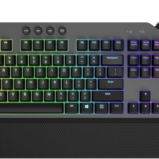 Lenovo GY40T26478 Legion K500 RGB Mechanical Gaming Keyboard, 3 ZONE Full-size Keyboard, 7 user Programmable Hot Keys; 16.8 Million Colors, 50 Million-Click Red Mechanical Keys, Detachable Palm Rest