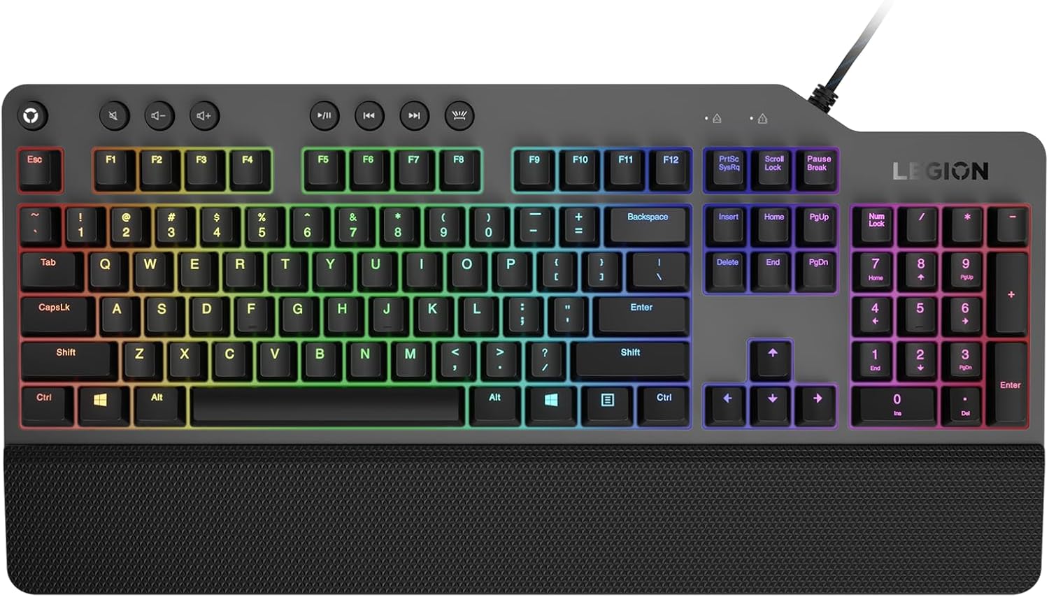 Lenovo GY40T26478 Legion K500 RGB Mechanical Gaming Keyboard, 3 ZONE Full-size Keyboard, 7 user Programmable Hot Keys; 16.8 Million Colors, 50 Million-Click Red Mechanical Keys, Detachable Palm Rest Lenovo GY40T26478 Legion K500 RGB Mechanical Gaming Keyboard, 3 ZONE Full-size Keyboard, 7 user Programmable Hot Keys; 16.8 Million Colors, 50 Million-Click Red Mechanical Keys, Detachable Palm Rest