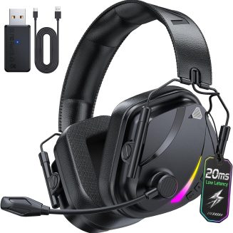 Vakedy Wireless Gaming Headset with Mic for PS5 PS4 PC Switch, 50H Battery