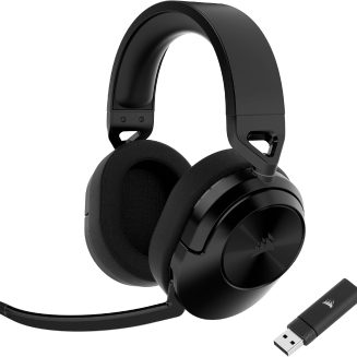Corsair HS55 Wireless Multiplatform Lightweight Gaming Headset with Bluetooth – Dolby 7.1 Surround Sound – iCUE Compatible – PC, PS5, PS4, Nintendo Switch, Mobile – Black