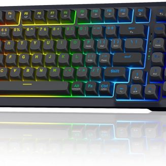 Redragon Wireless Mechanical Gaming Keyboard – Gasket-Mounted RGB Backlit, Custom Keys, 3-Mode(Bluetooth/2.4G/USB), Hot-Swap Pre-Lubed Switches, Screen & Control Knob – Cyber Mecha Style, Plasma Arc