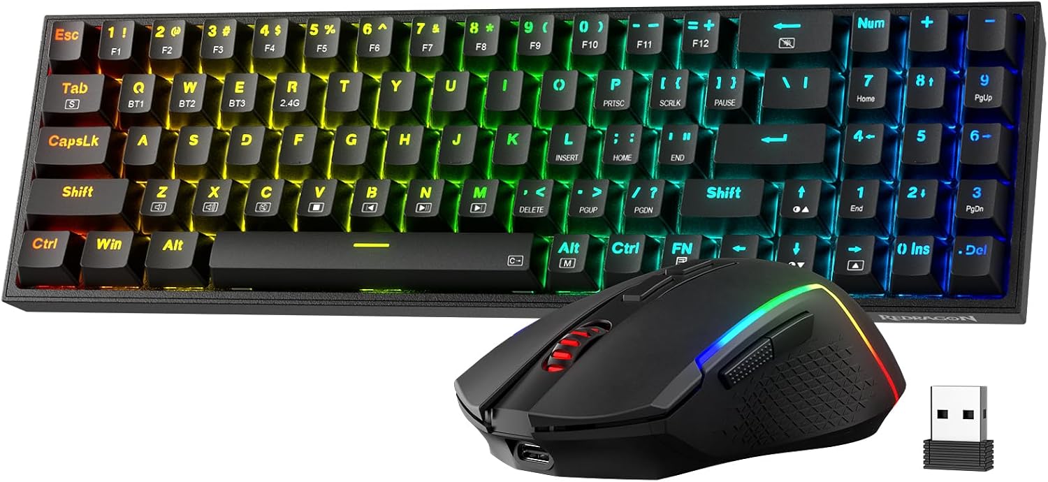 Redragon S136 Combo, K628 PRO 75% Wireless Gaming Keyboard + 7200 DPI Mouse Redragon S136 Combo, K628 PRO 75% Wireless Gaming Keyboard + 7200 DPI Mouse