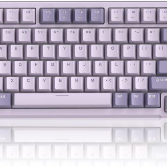 MageGee SKY81 75% Wireless Gasket Mechanical Gaming Keyboard, Hot Swappable RGB Custom Creamy Keyboard w/ 5-Layer Padding, BT/2.4G/USB-C, Knob Control, NKRO for Win/Mac (Dreamy Sky, Violet Switch)