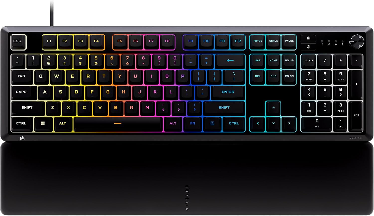 Corsair Skiff 100 Quiet RGB Wired Gaming Keyboard – US QWERTY – Black