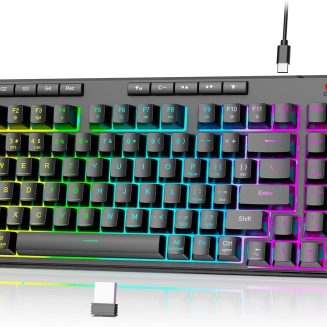 Redragon K517 Pro Wireless Gaming Keyboard, RGB Backlit, Tri-Mode BT/2.4GHz/USB-C, Mechanical Feel 94 Keys Computer Keyboard with 4 Macro Keys, Number Pad, 4000mAh Battery for Win/MAC
