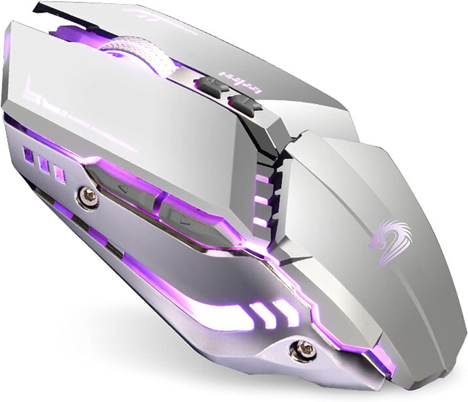 TENMOS T12 Wireless Gaming Mouse, Silent Rechargeable Computer Mice-Silver TENMOS T12 Wireless Gaming Mouse, Silent Rechargeable Computer Mice-Silver