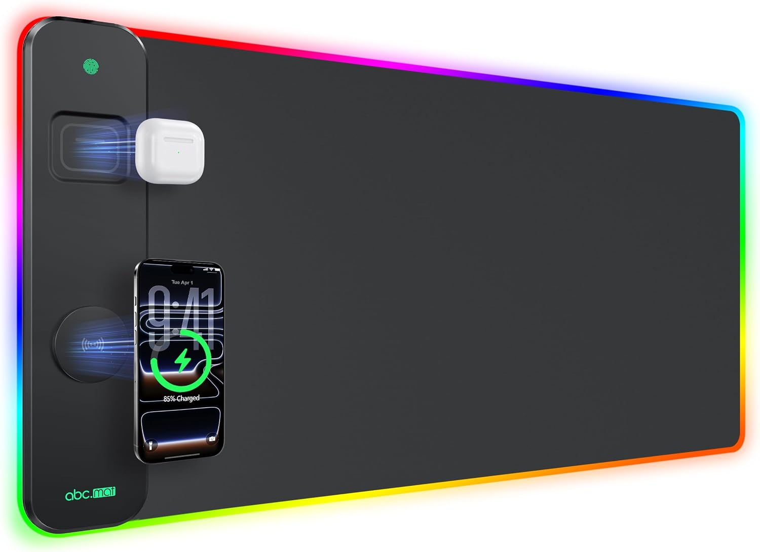 Magnetic Wireless Charging Mouse Pad Gaming, 31.5″x15.8″ Large Desk Mat Magnetic Wireless Charging Mouse Pad Gaming, 31.5″x15.8″ Large Desk Mat