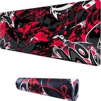 XXL Mouse Pad Extended Gaming Mouse Pad Large Desk Mat 31.06″ x 11.8″ Keyboard Laptop Computer Red Mousepad for Home Office Gaming Work