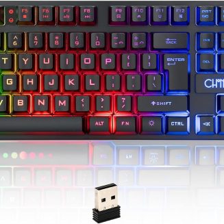 Wireless Gaming Keyboard Mouse,Recharge LED Lighted Combo for Xbox PS5/4 PC