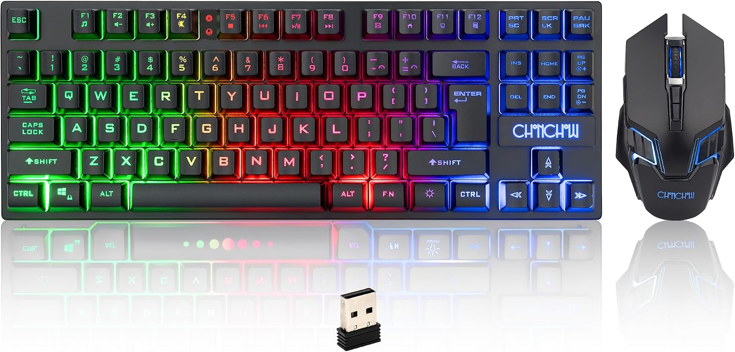 Wireless Gaming Keyboard Mouse,Recharge LED Lighted Combo for Xbox PS5/4 PC Wireless Gaming Keyboard Mouse,Recharge LED Lighted Combo for Xbox PS5/4 PC