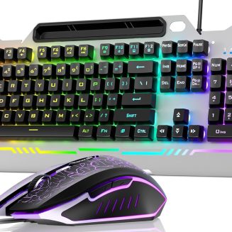 AULA Gaming Keyboard and Mouse,Wired 104-Key Mouse and Keyboard Combo Metal