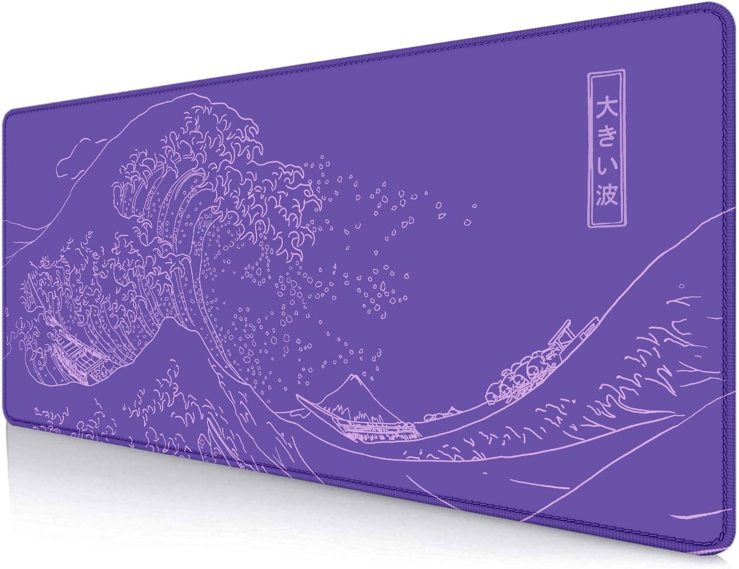 IMAYONDIA Great Wave Large Gaming Mouse Pad, Purple Minimalist Japanese Desk Mat, Gamer Aesthetic Extended Mousepad Cute, Non-Slip Rubber Base Lilac Desk Pad for Office- 31.5 X 11.8 Inch