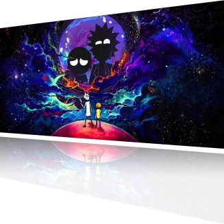 Large Gaming Mouse Pad Anime Night Sky Space Stars Custom Desk Pad,Mousepad with Non-Slip Rubber Base and Stitched Edges Mouse Mat,Portable Desk Mat for Office,Computer Work,Game,31.5X15.7